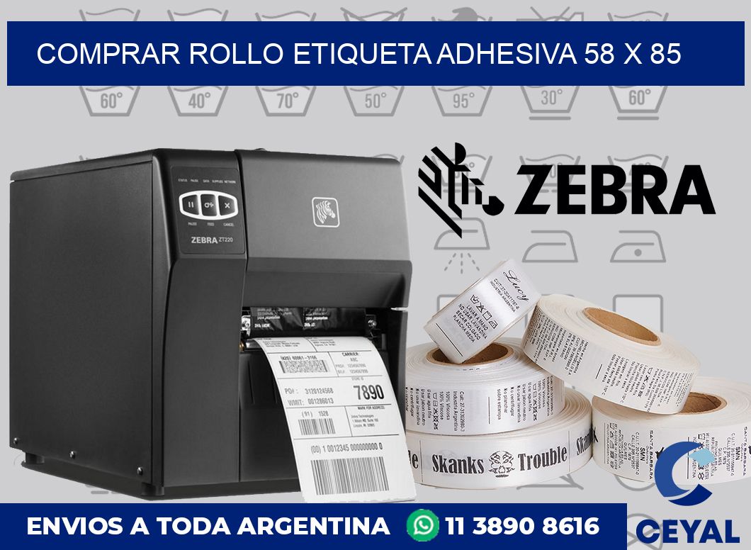 Comprar rollo etiqueta adhesiva 58 x 85