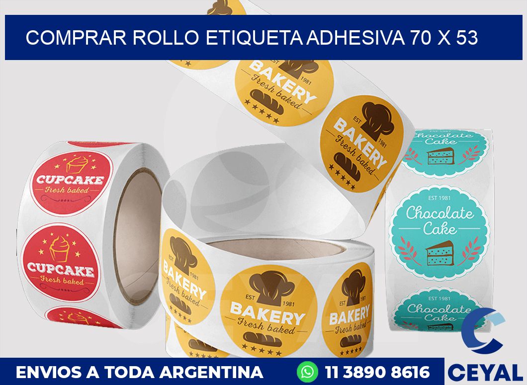 Comprar rollo etiqueta adhesiva 70 x 53