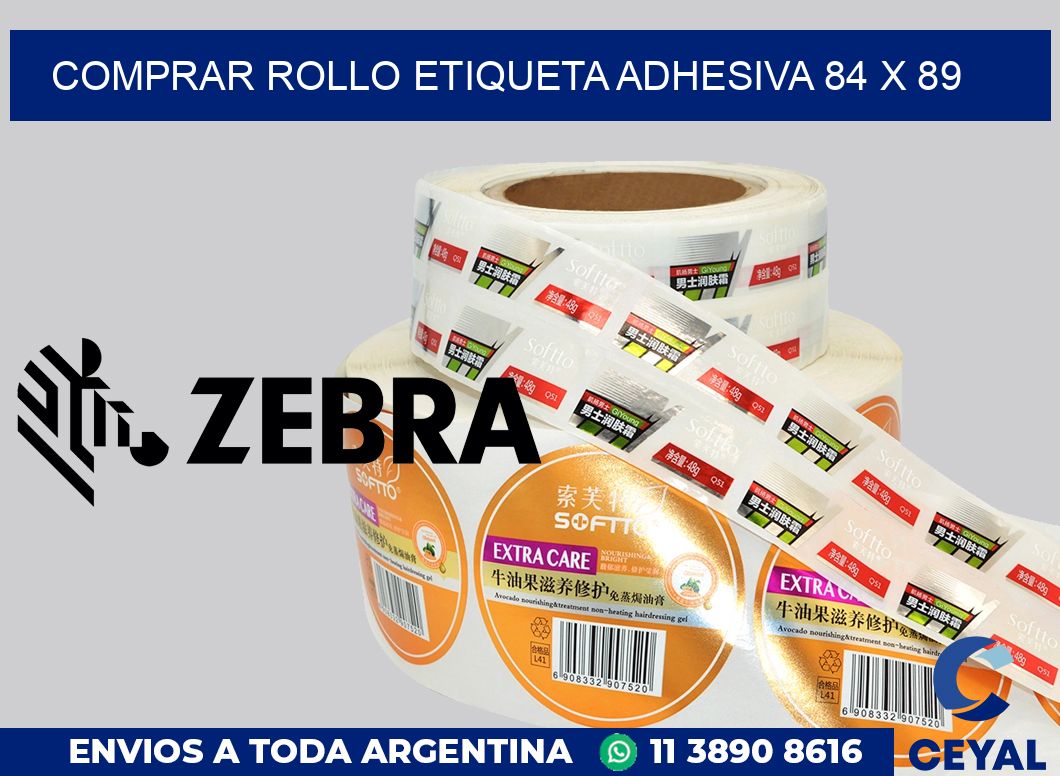 Comprar rollo etiqueta adhesiva 84 x 89