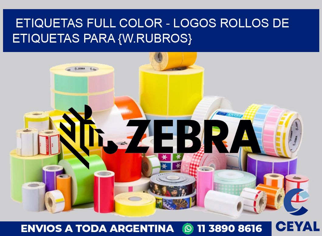 ETIQUETAS FULL COLOR - LOGOS Rollos de Etiquetas para textil niños y general