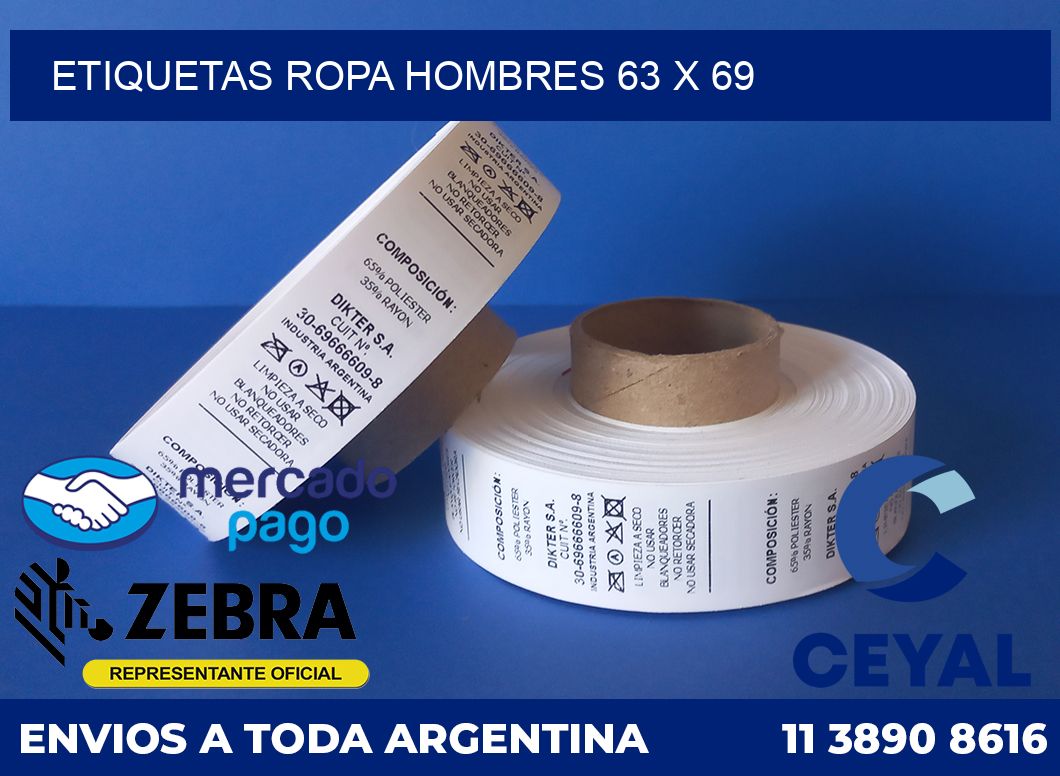 Etiquetas ropa hombres 63 x 69