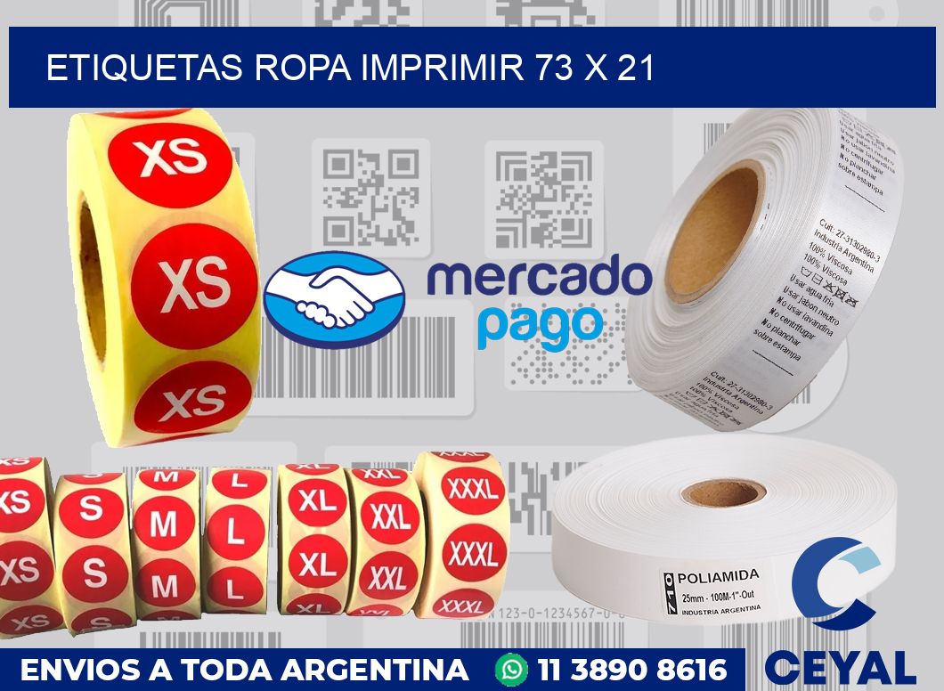 Etiquetas ropa imprimir 73 x 21