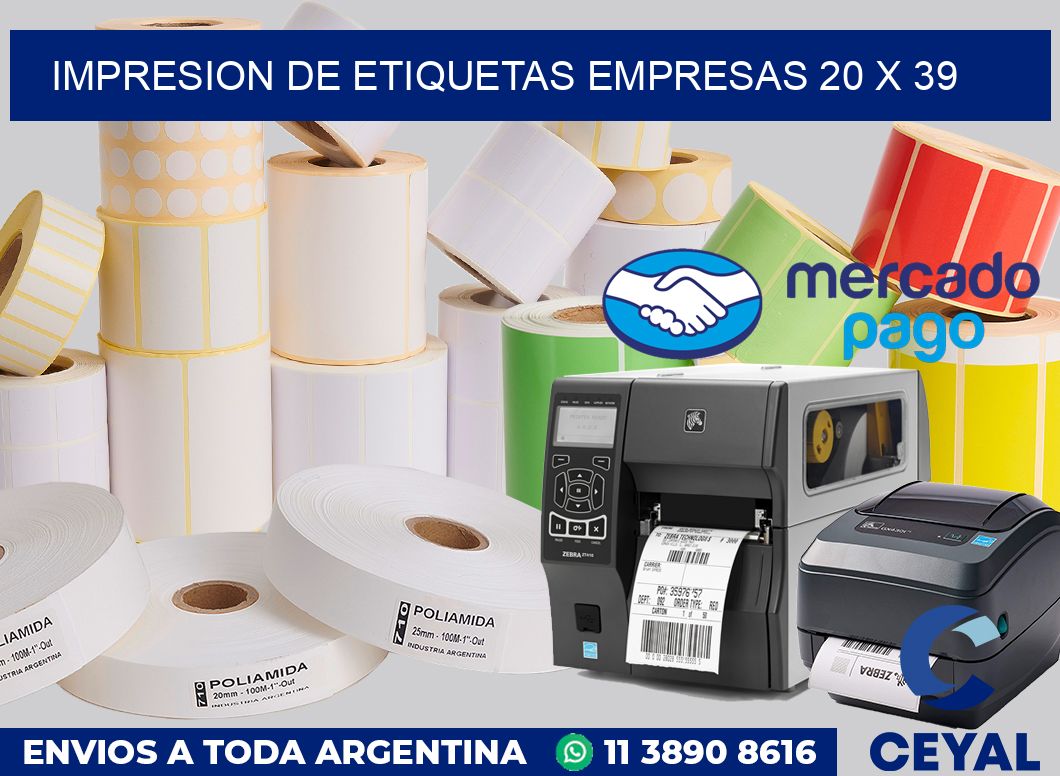 Impresion de etiquetas empresas 20 x 39