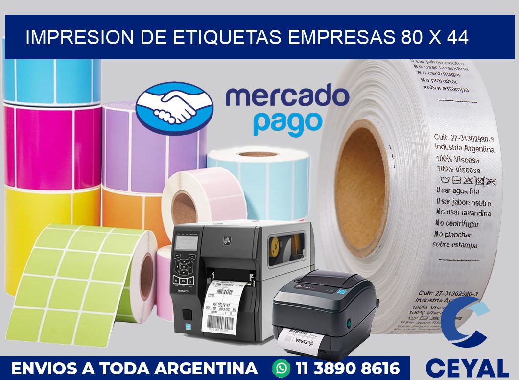 Impresion de etiquetas empresas 80 x 44