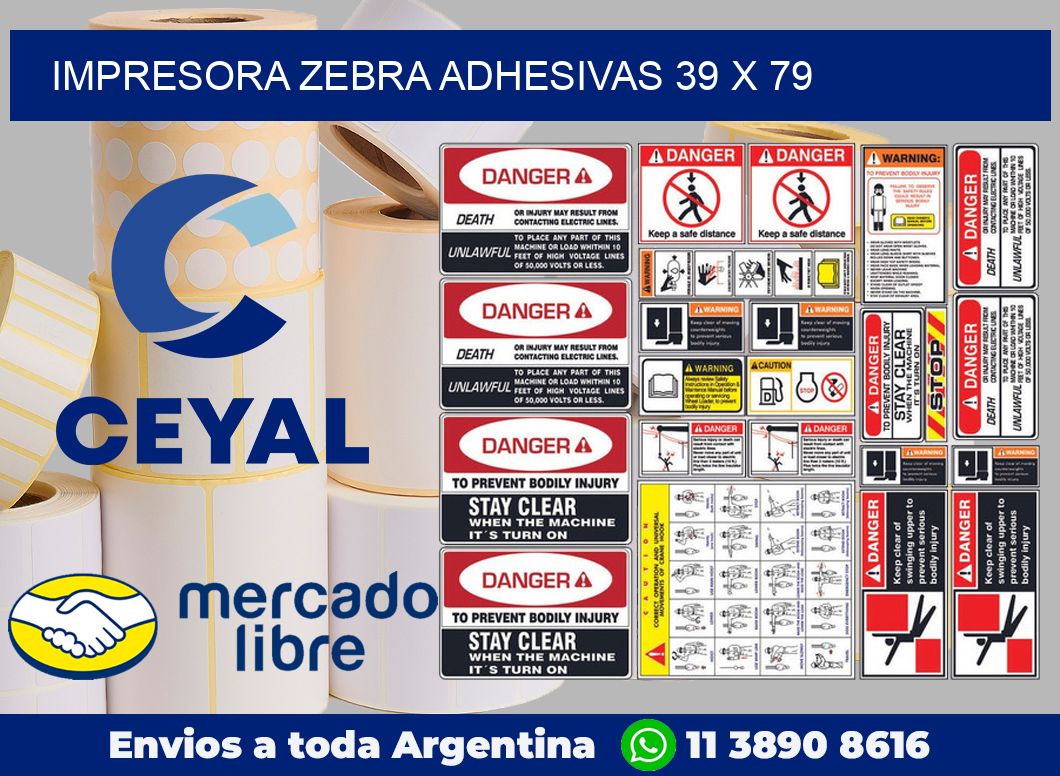 Impresora Zebra adhesivas 39 x 79