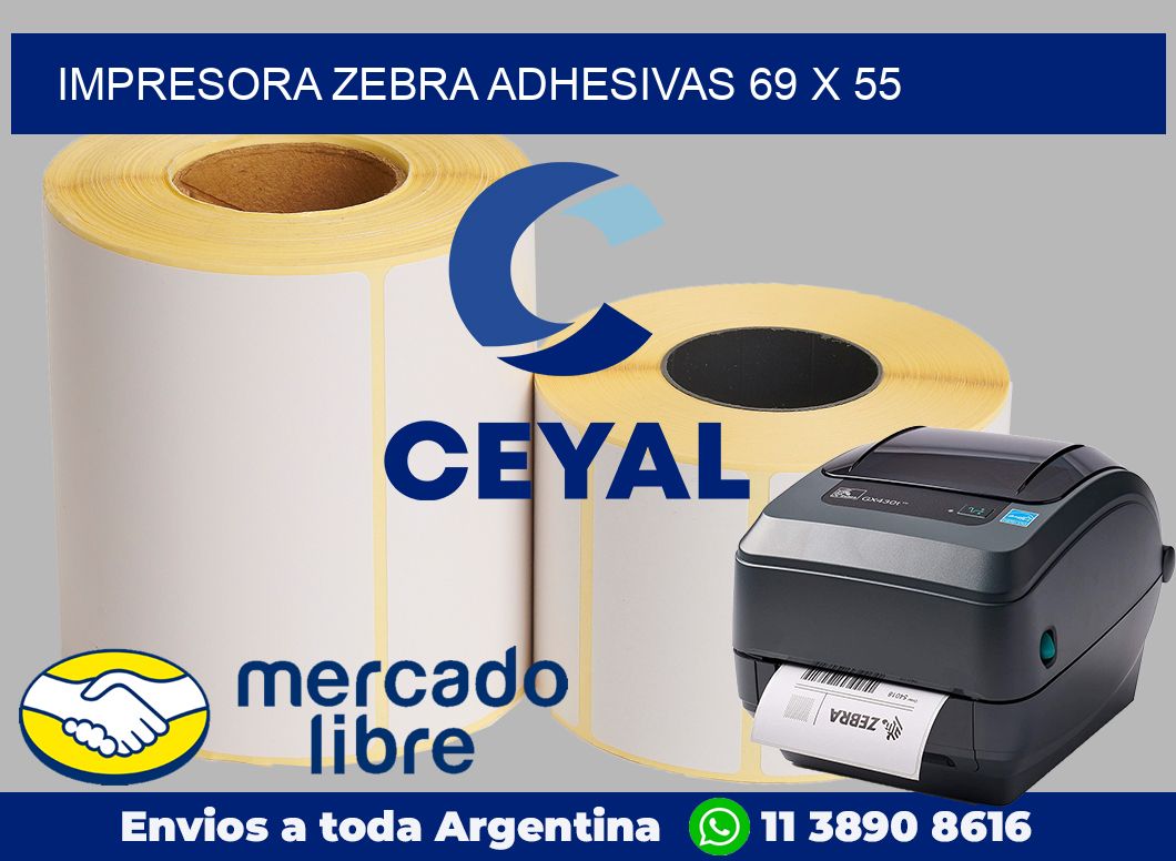 Impresora Zebra adhesivas 69 x 55