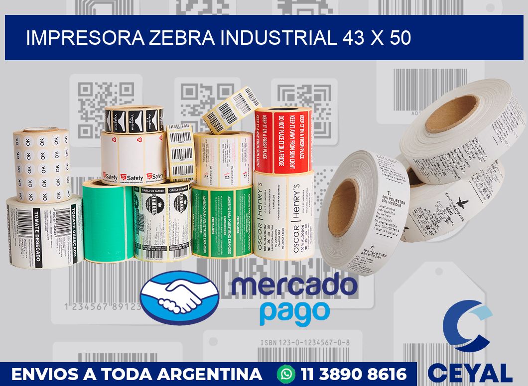 Impresora Zebra industrial 43 x 50