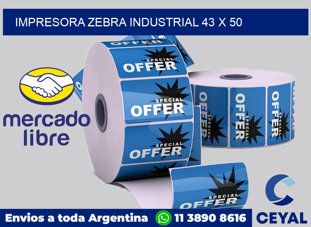 Impresora Zebra industrial 43 x 50