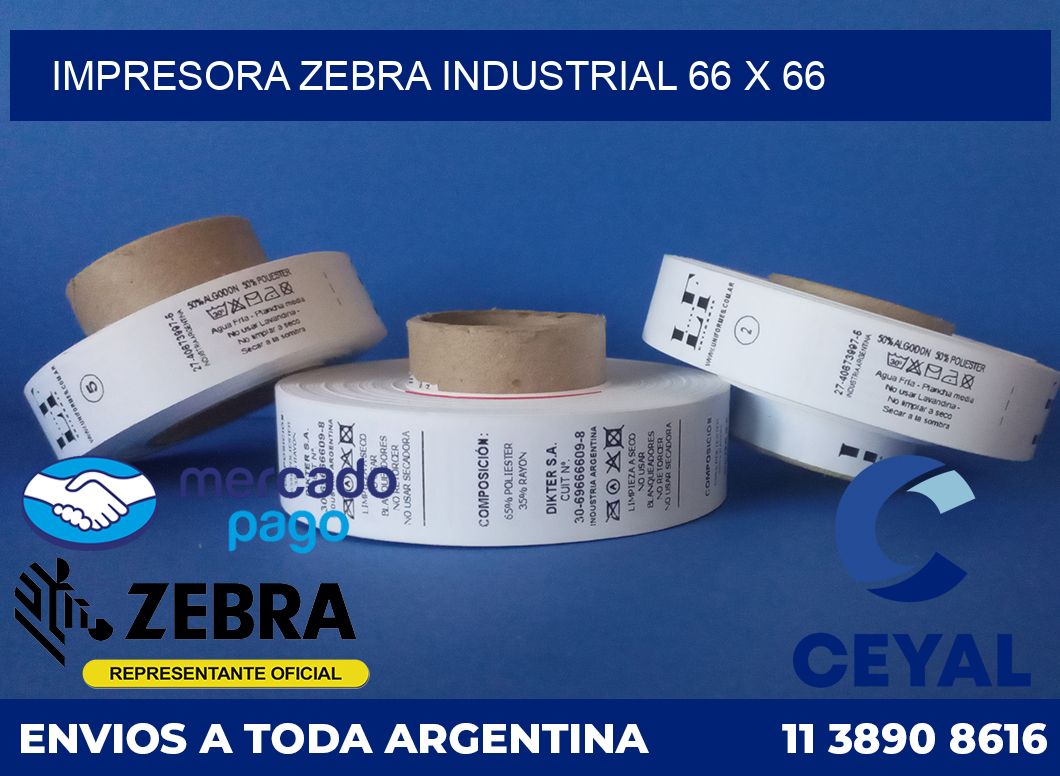 Impresora Zebra industrial 66 x 66