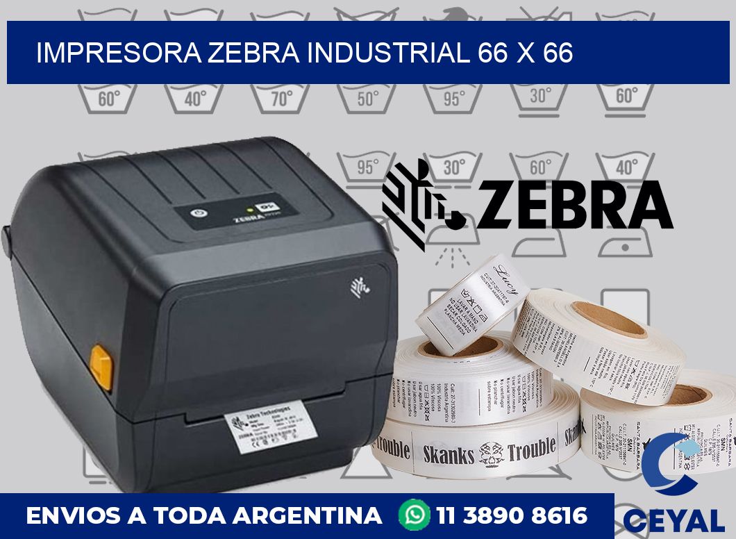 Impresora Zebra industrial 66 x 66