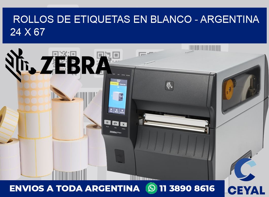 Rollos de etiquetas en blanco – Argentina 24 x 67