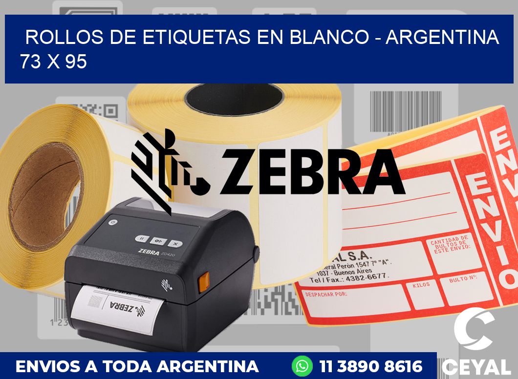 Rollos de etiquetas en blanco - Argentina 73 x 95