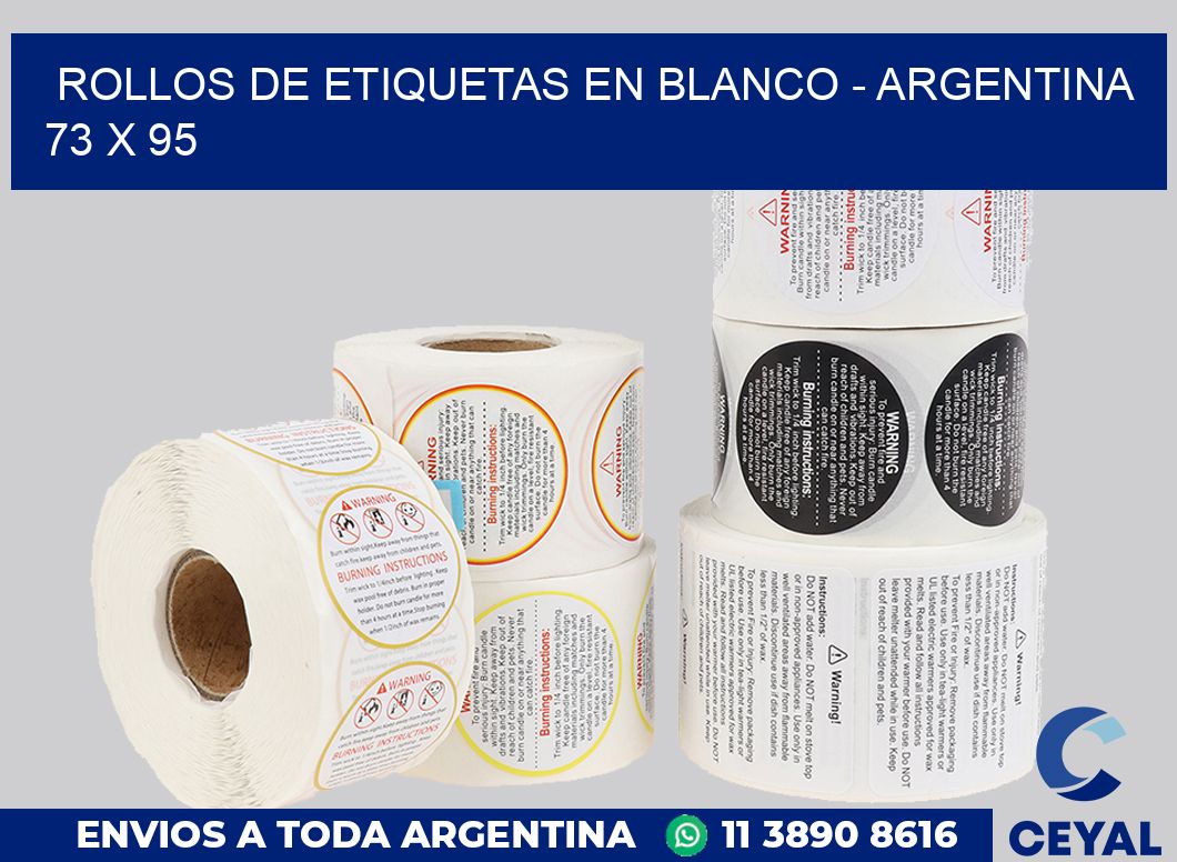 Rollos de etiquetas en blanco – Argentina 73 x 95