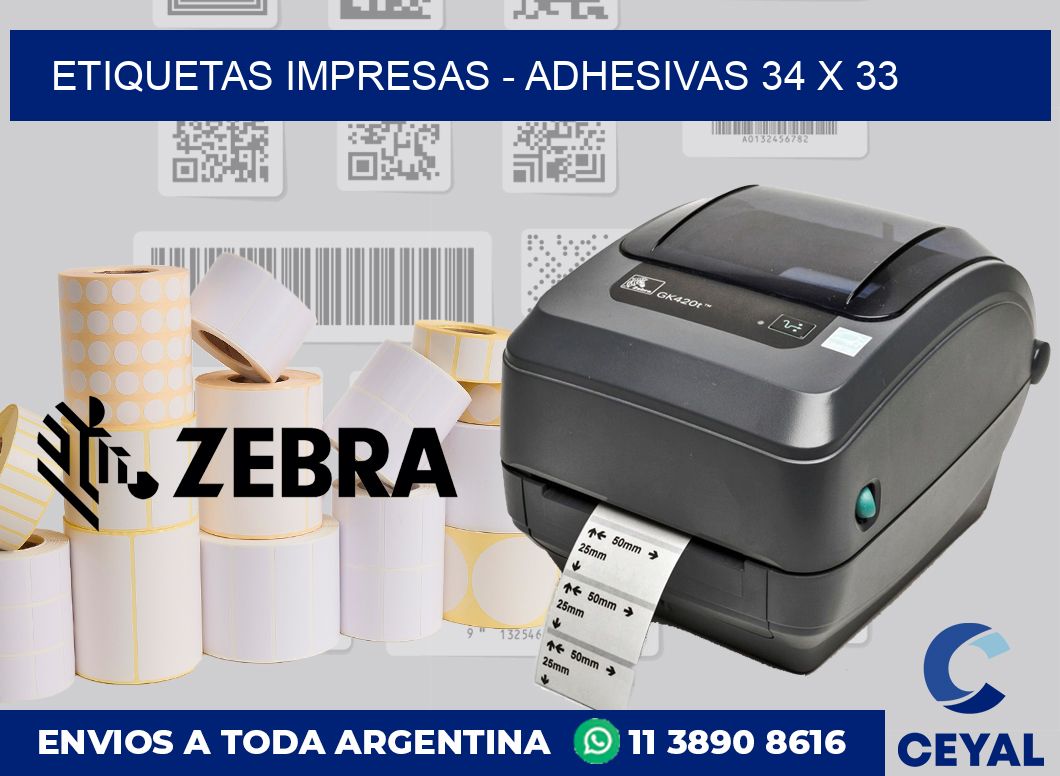 etiquetas impresas – Adhesivas 34 x 33