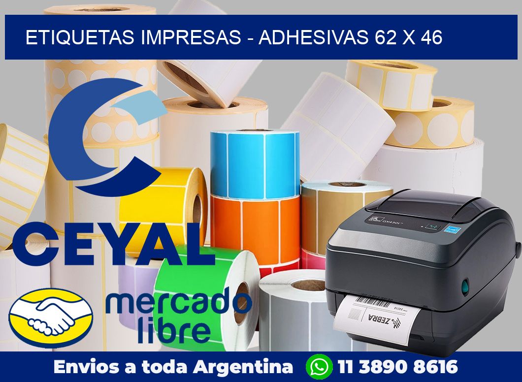 etiquetas impresas – Adhesivas 62 x 46