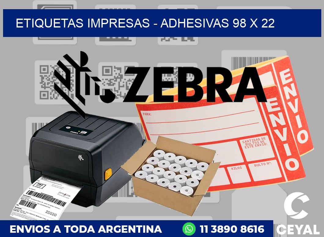 etiquetas impresas - Adhesivas 98 x 22