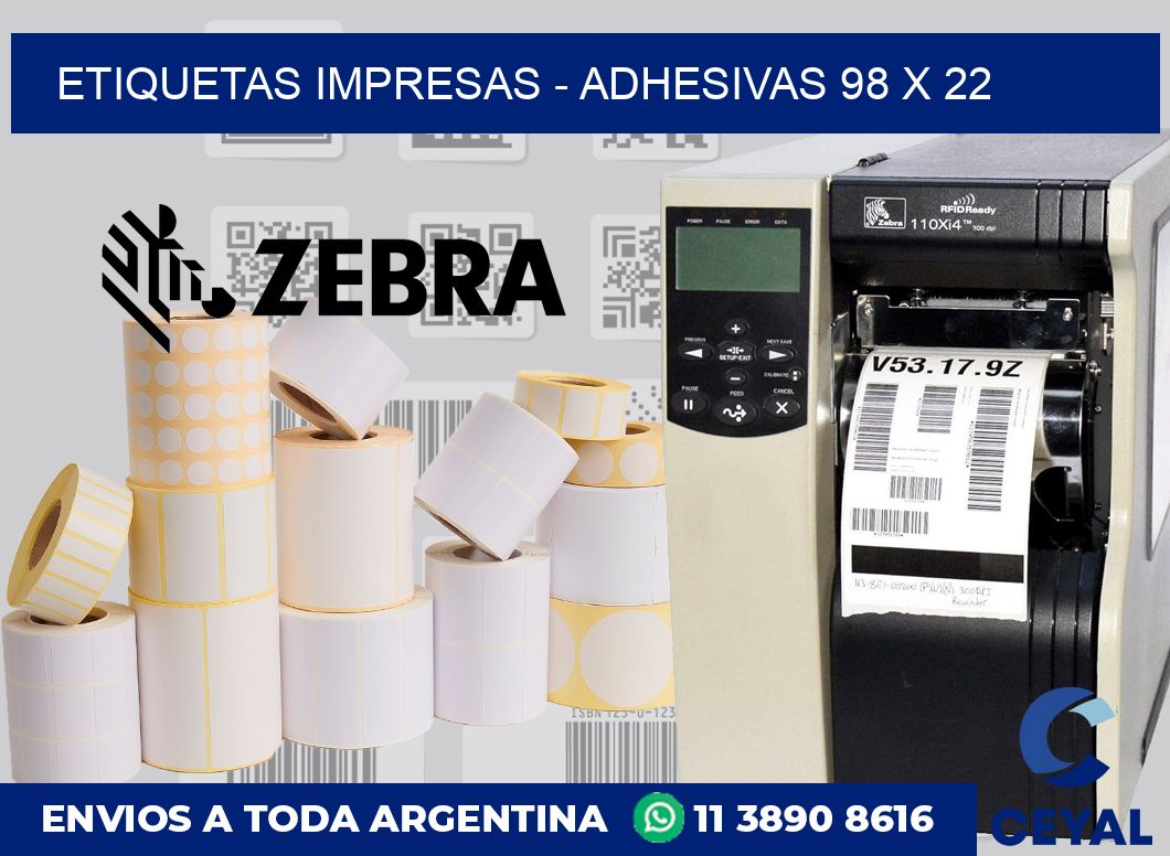 etiquetas impresas – Adhesivas 98 x 22