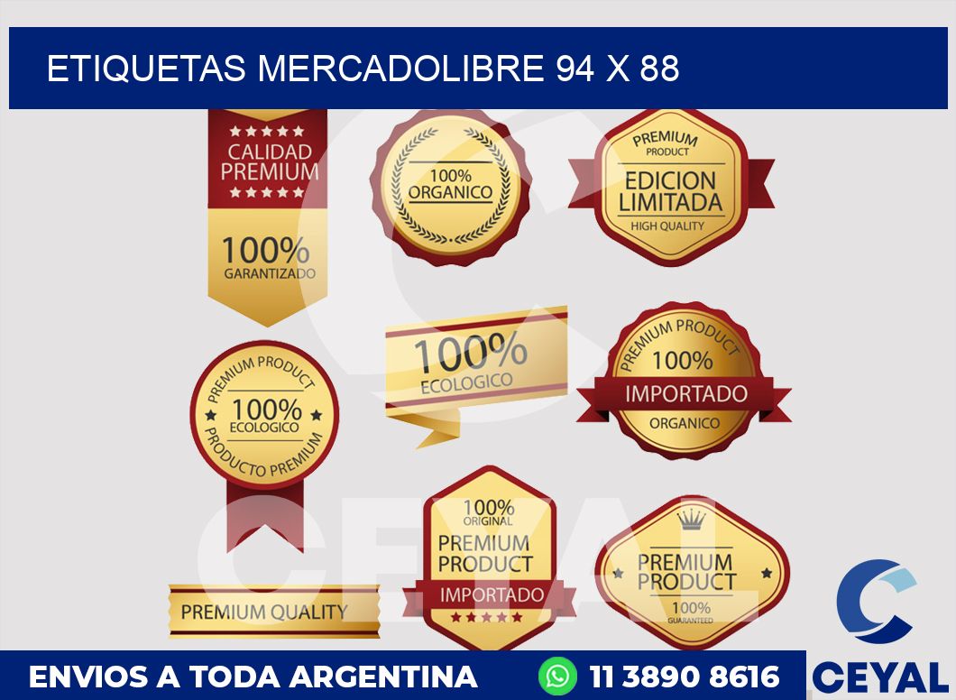 etiquetas mercadolibre 94 x 88