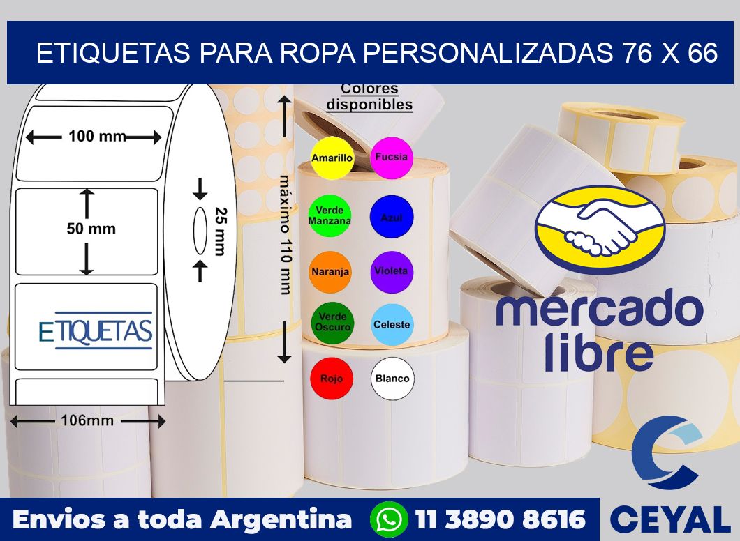 etiquetas para ropa personalizadas 76 x 66