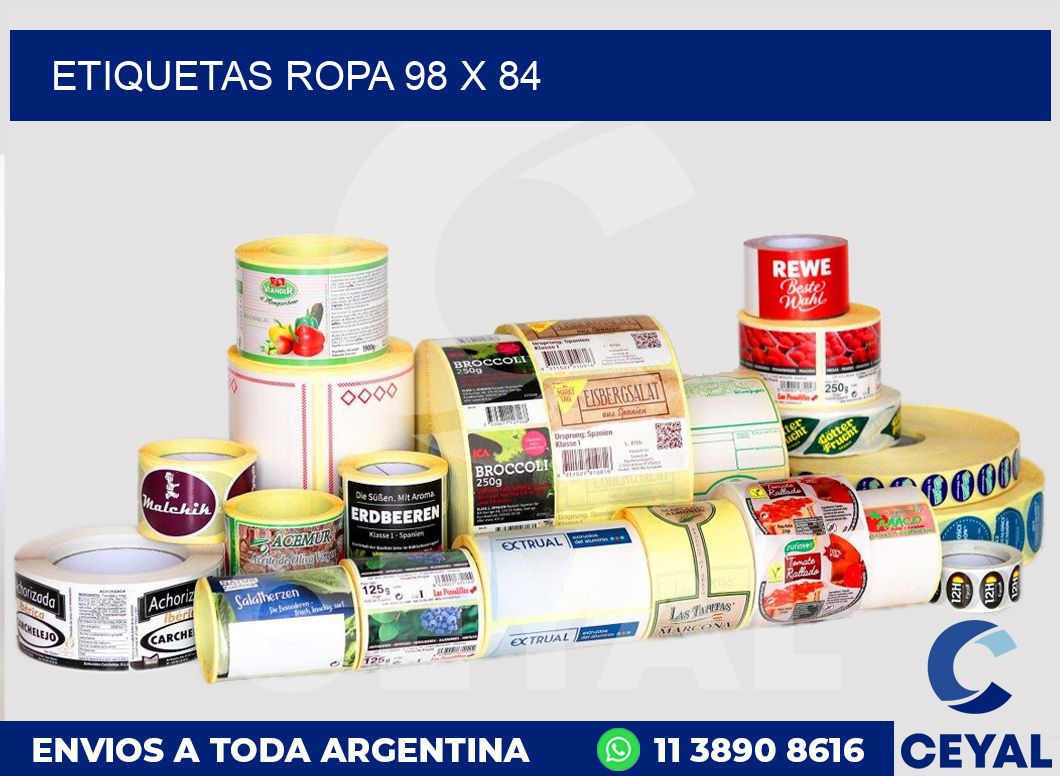 etiquetas ropa 98 x 84