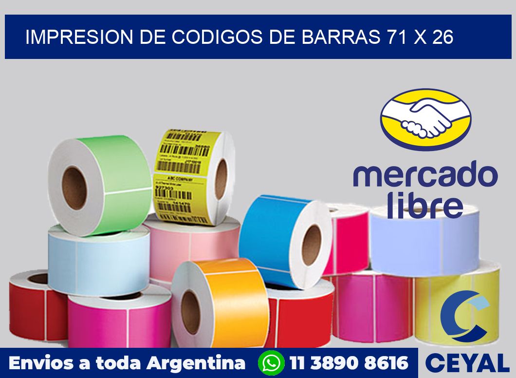 impresion de codigos de barras 71 x 26