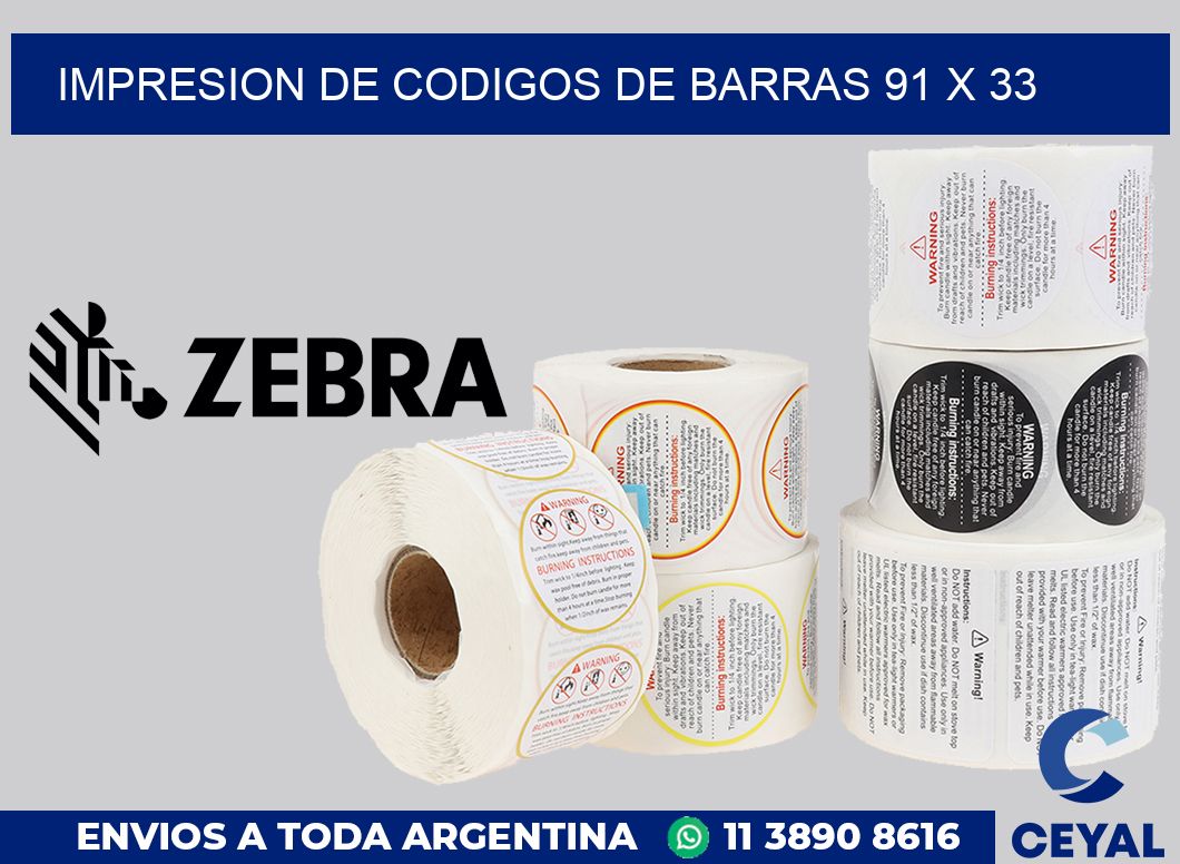 impresion de codigos de barras 91 x 33