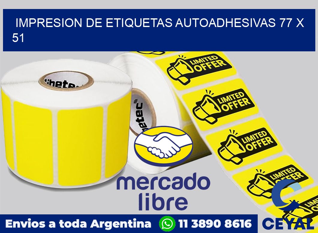 impresion de etiquetas autoadhesivas 77 x 51