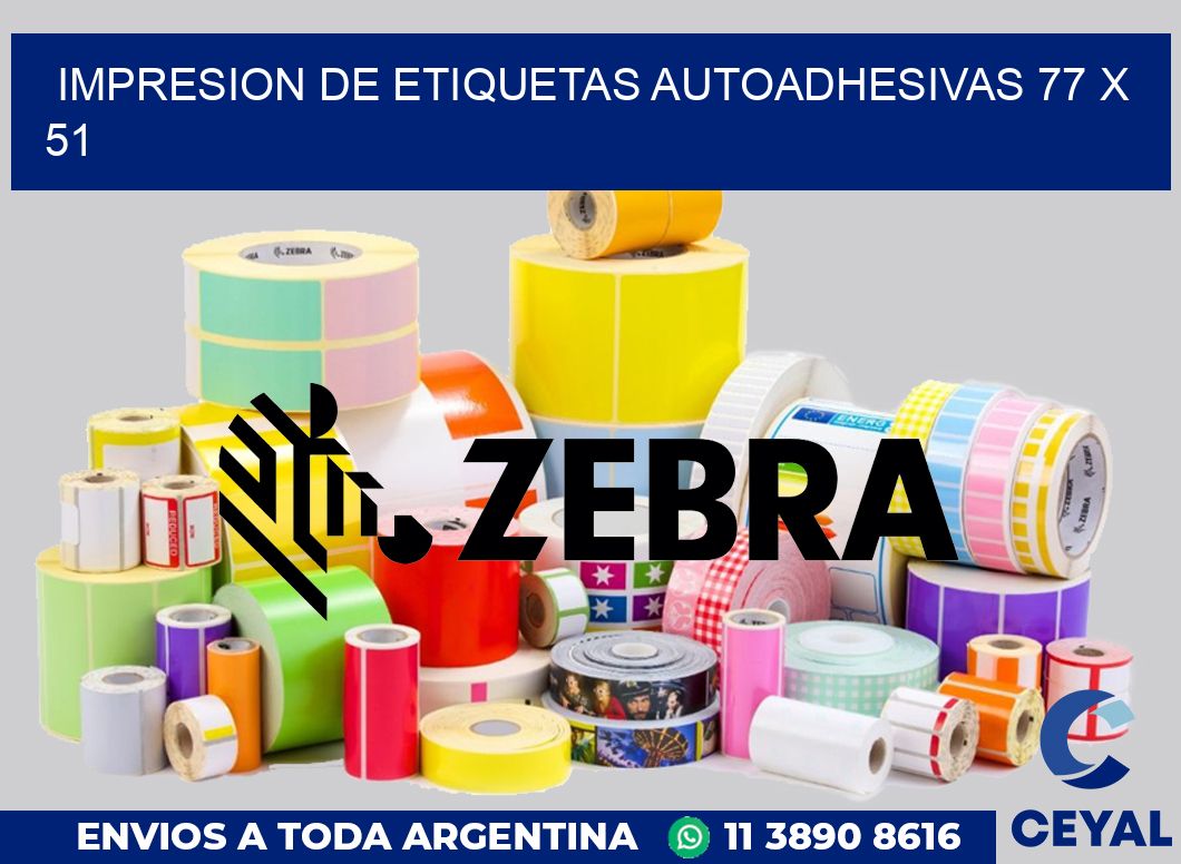 impresion de etiquetas autoadhesivas 77 x 51