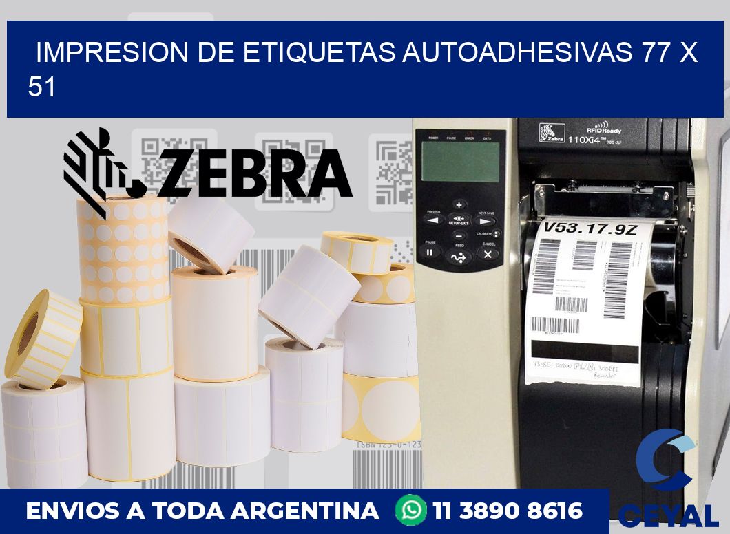 impresion de etiquetas autoadhesivas 77 x 51
