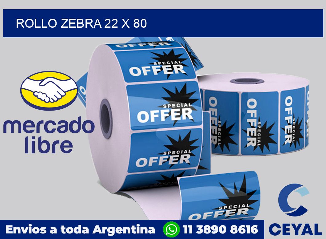rollo zebra 22 x 80