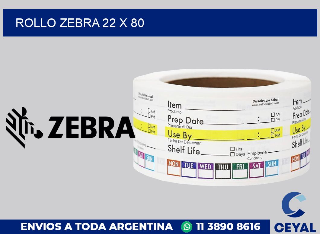 rollo zebra 22 x 80