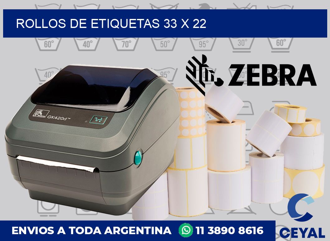 rollos de etiquetas 33 x 22