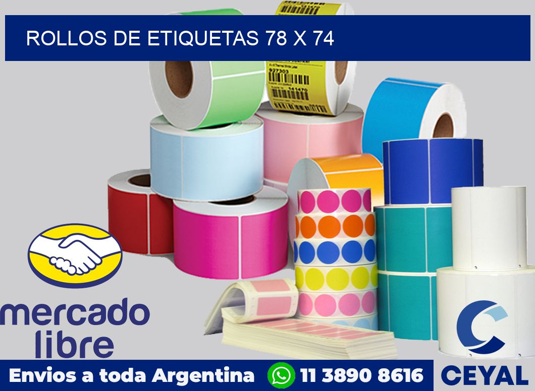 rollos de etiquetas 78 x 74
