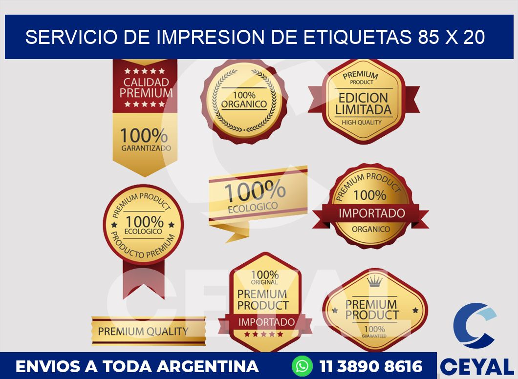 servicio de impresion de etiquetas 85 x 20