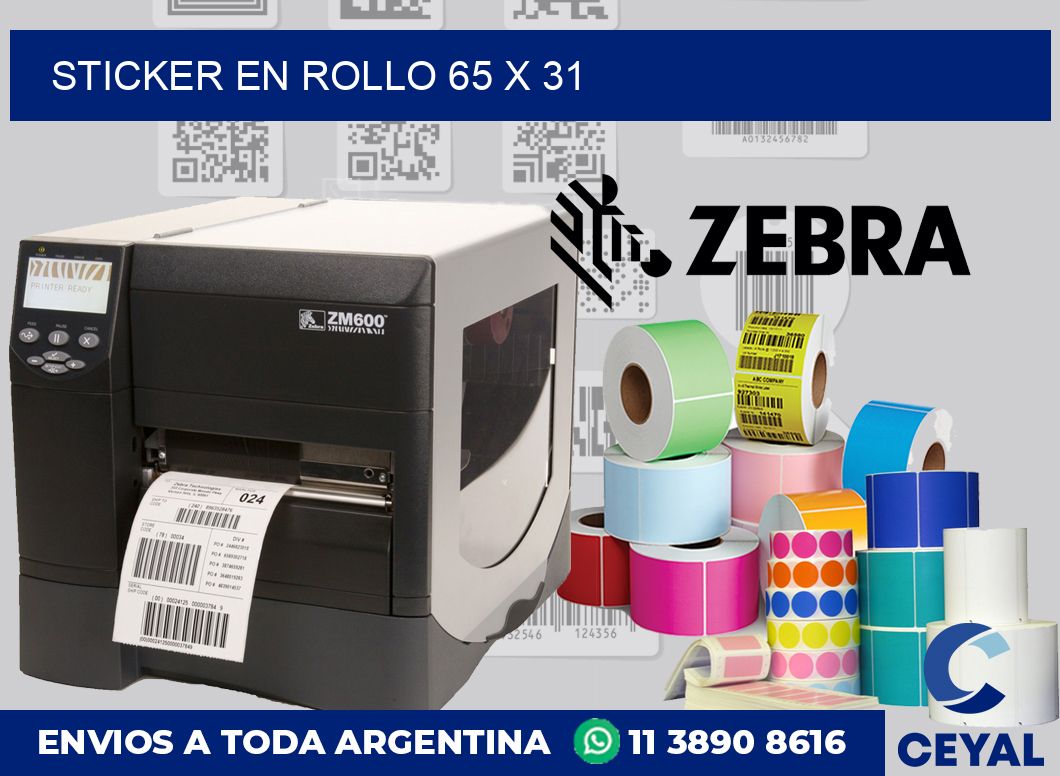 sticker en rollo 65 x 31
