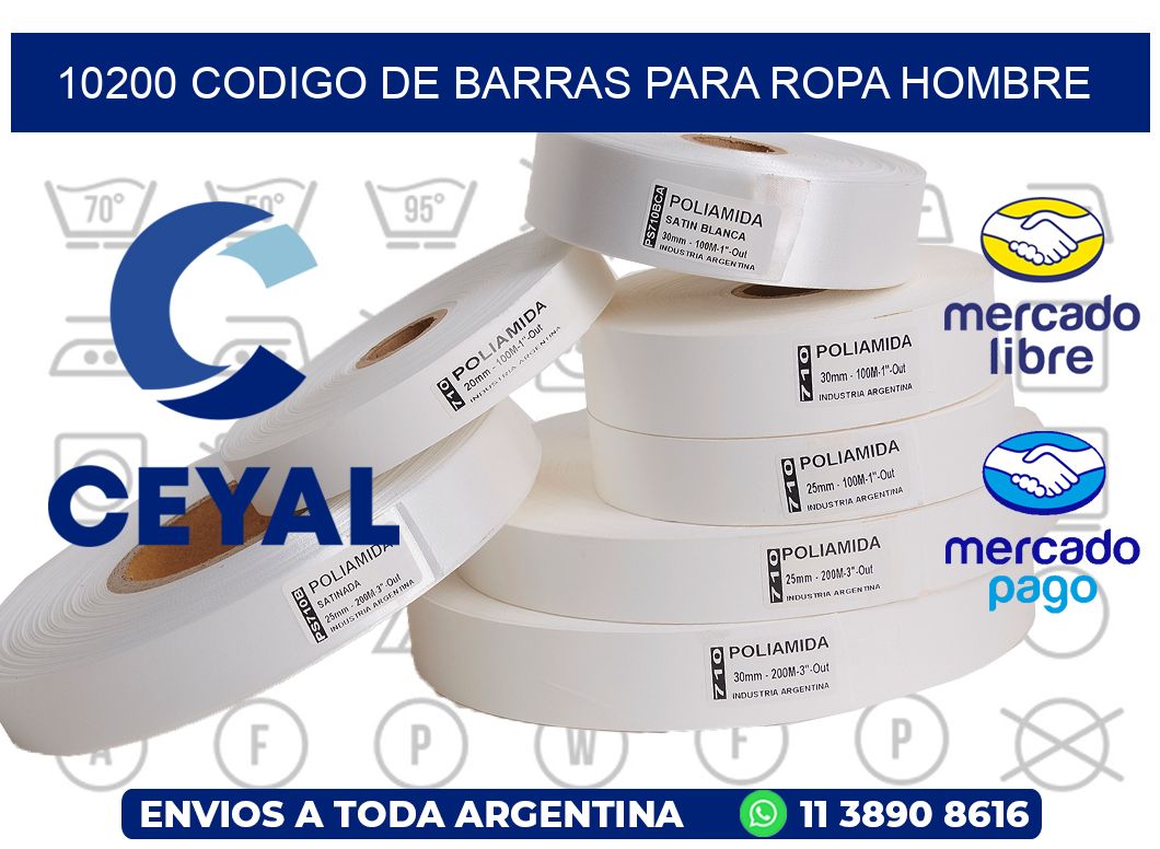 10200 CODIGO DE BARRAS PARA ROPA HOMBRE