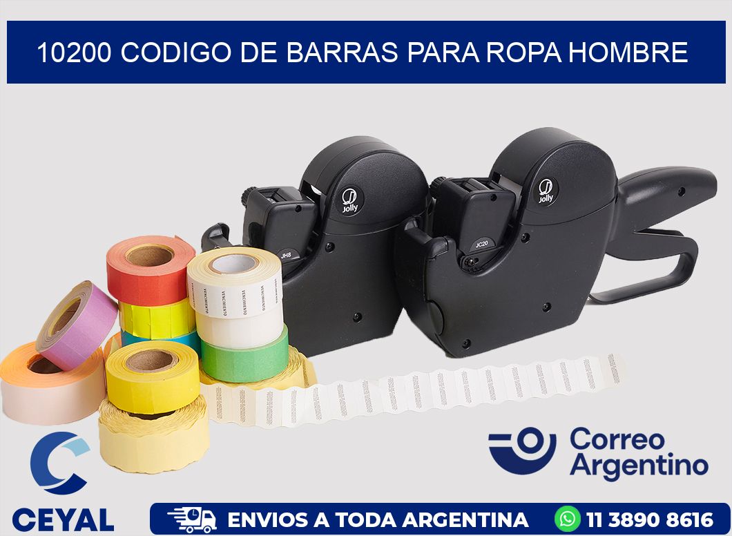 10200 CODIGO DE BARRAS PARA ROPA HOMBRE