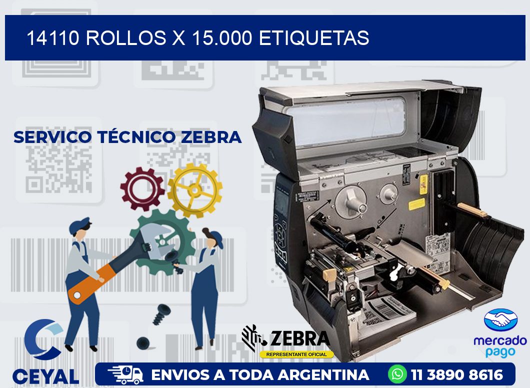 14110 ROLLOS X 15.000 ETIQUETAS