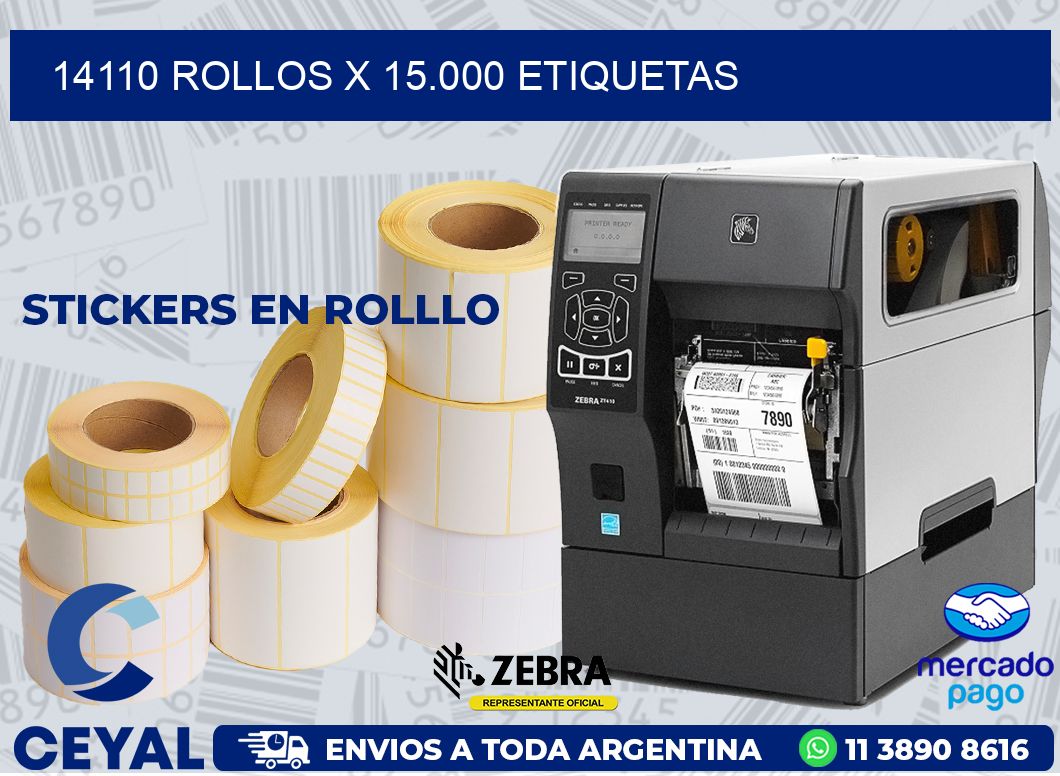 14110 ROLLOS X 15.000 ETIQUETAS