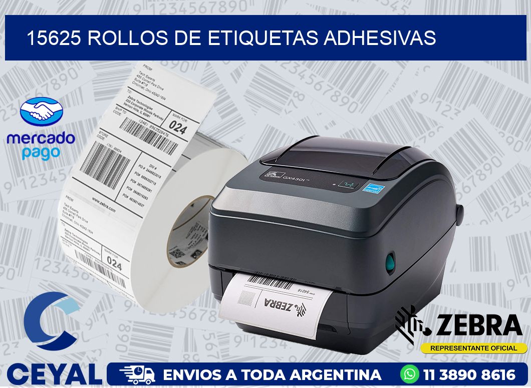 15625 ROLLOS DE ETIQUETAS ADHESIVAS
