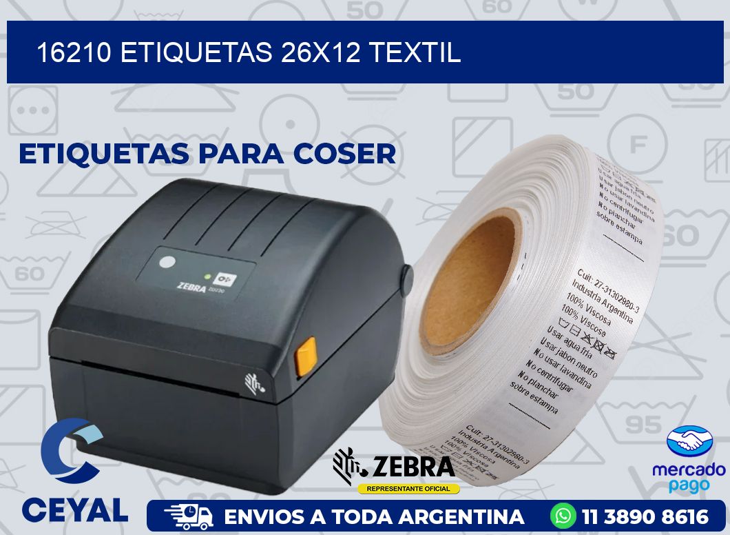 16210 ETIQUETAS 26X12 TEXTIL