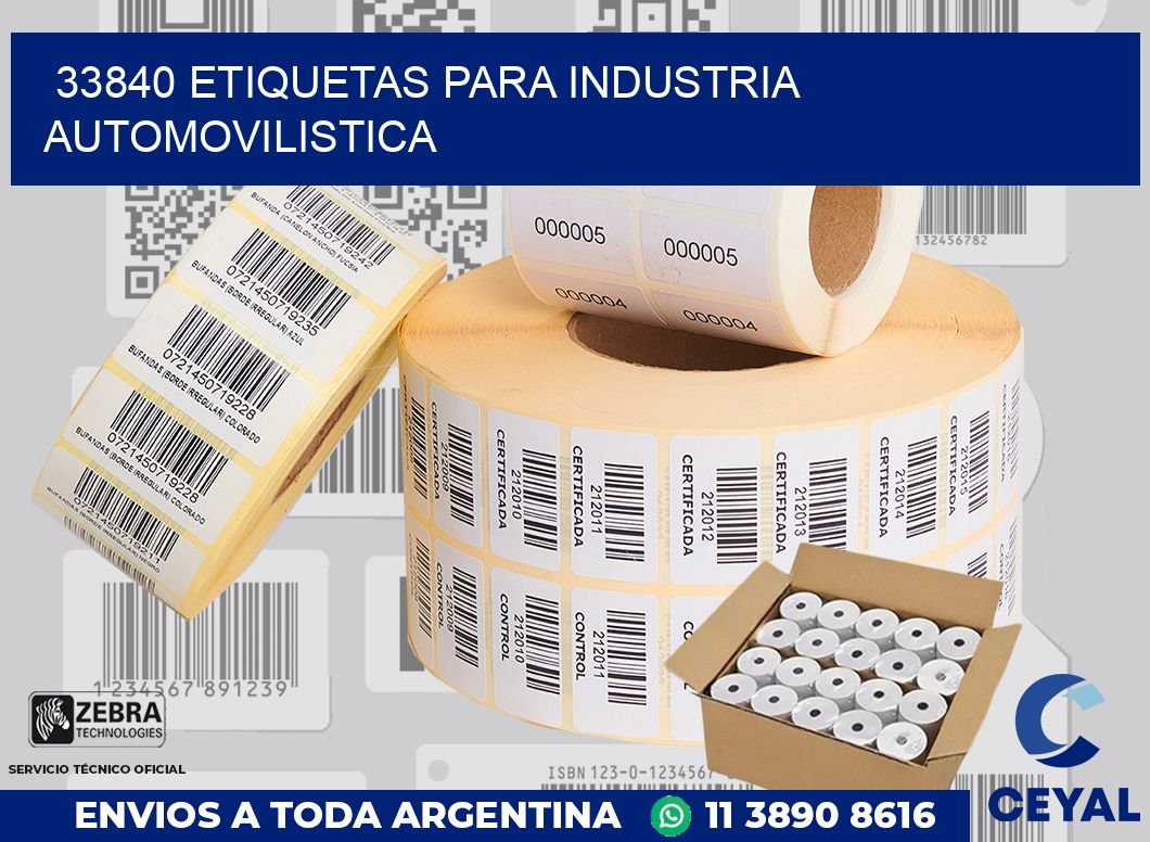 33840 ETIQUETAS PARA INDUSTRIA AUTOMOVILISTICA