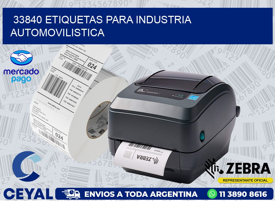33840 ETIQUETAS PARA INDUSTRIA AUTOMOVILISTICA