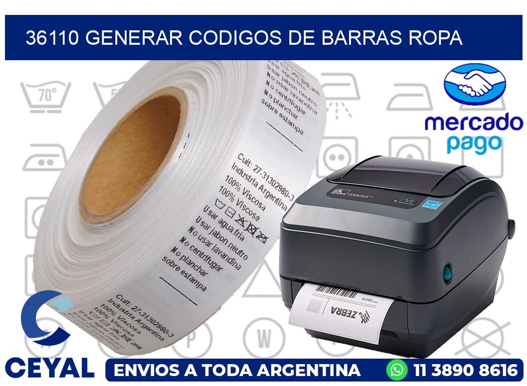 36110 GENERAR CODIGOS DE BARRAS ROPA