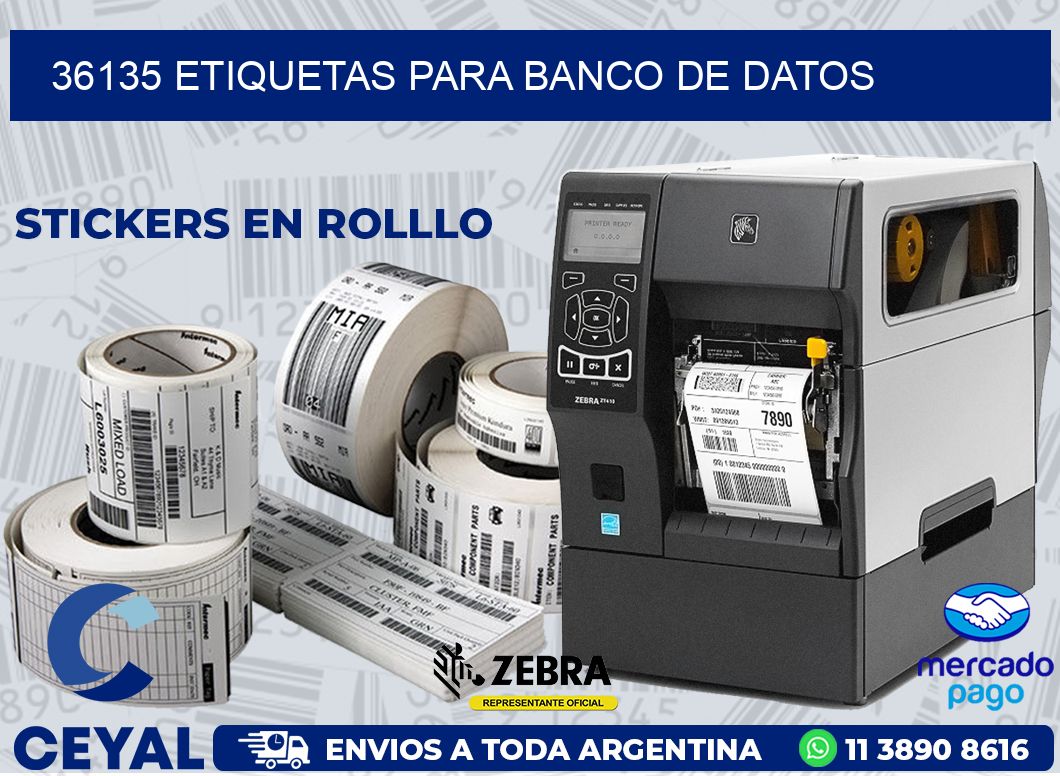 36135 ETIQUETAS PARA BANCO DE DATOS