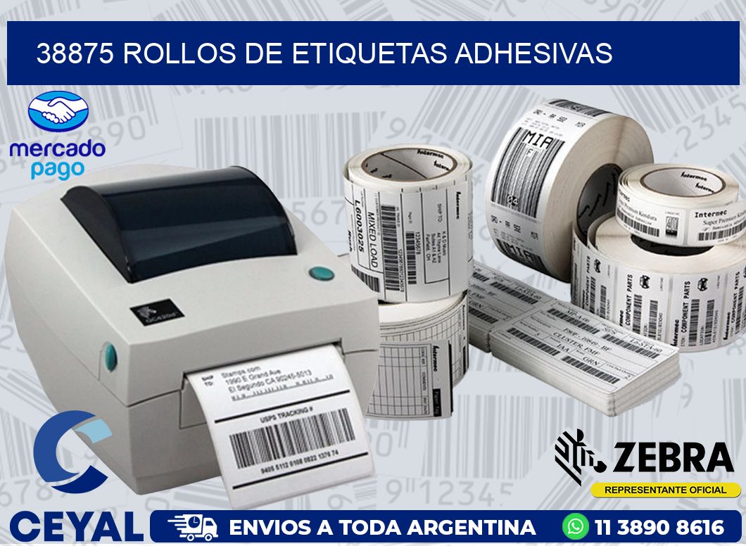 38875 ROLLOS DE ETIQUETAS ADHESIVAS