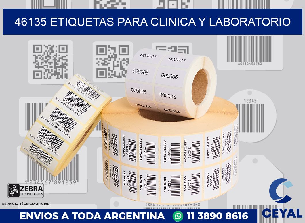 46135 ETIQUETAS PARA CLINICA Y LABORATORIO