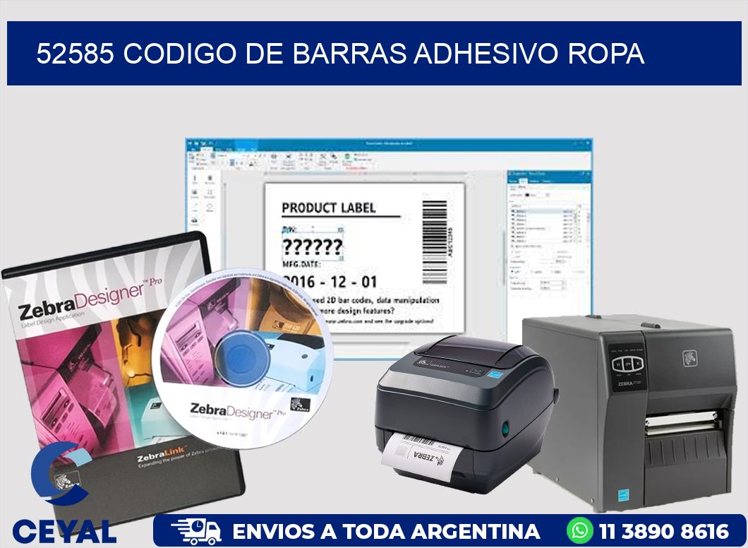 52585 CODIGO DE BARRAS ADHESIVO ROPA