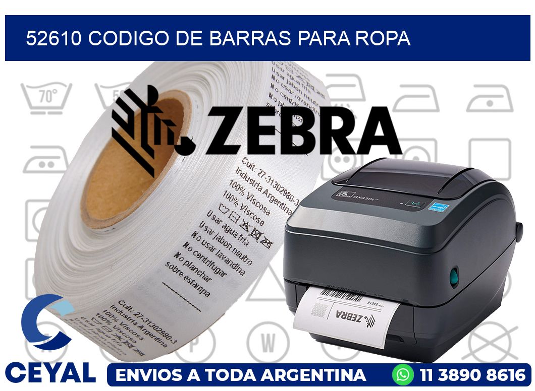 52610 CODIGO DE BARRAS PARA ROPA