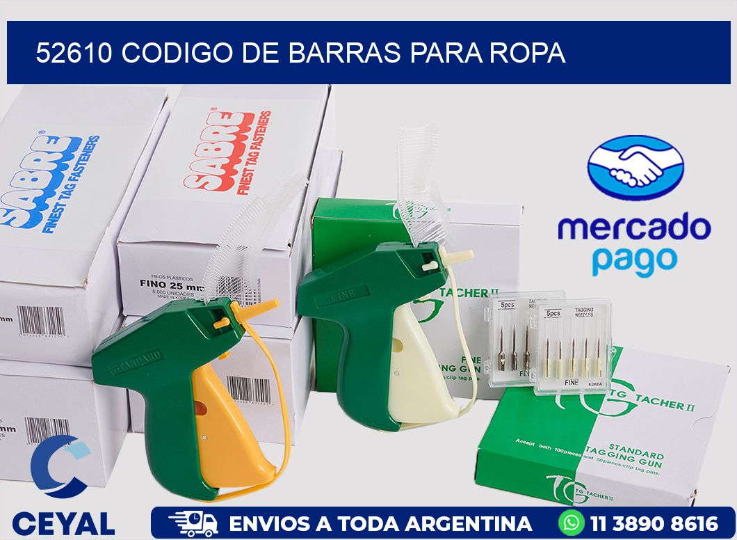 52610 CODIGO DE BARRAS PARA ROPA